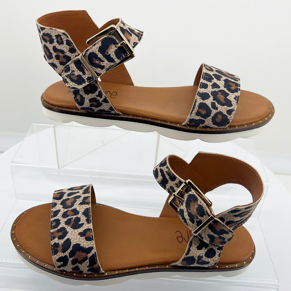 The blake sandal in leopard by Rilassare, sold and shipped from Pizazz Boutique Nelson Bay women's dresses online Australia