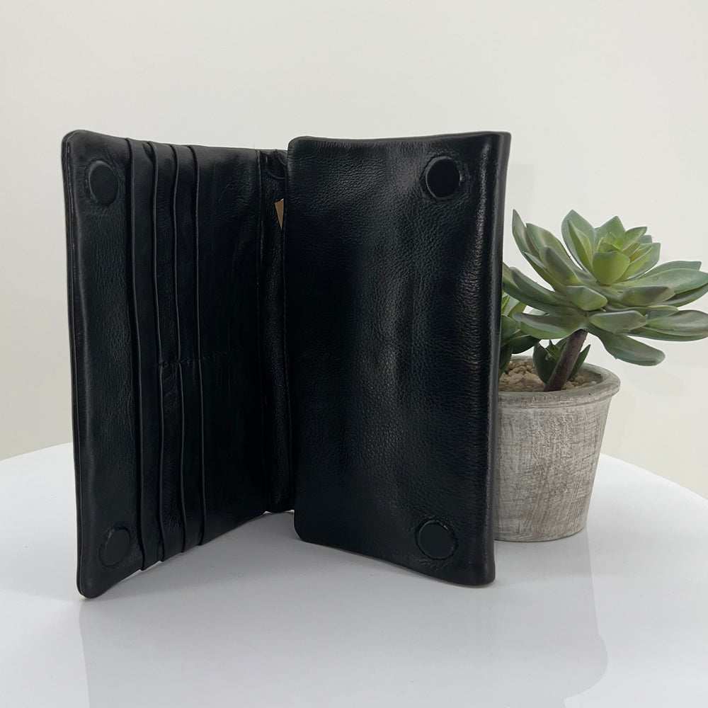 Photo of the bosh black wallet by HUMAN, sold and shipped from Pizazz Boutique Nelson Bay women's dresses online Australia inside view