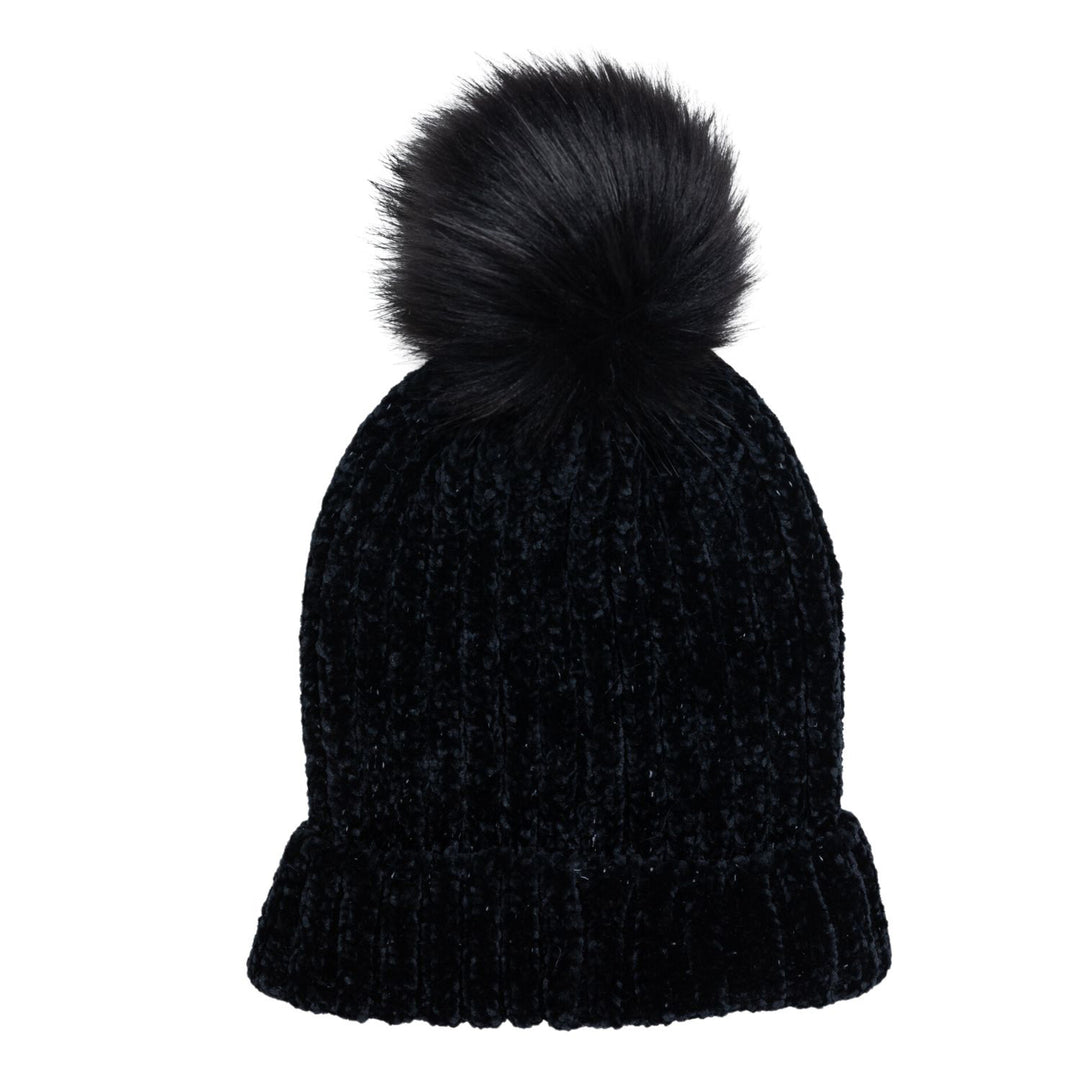 Brand Holiday  Style HAT-322 Colour Black Knit 100% Polyester Pom Pom 100% Acrylic
