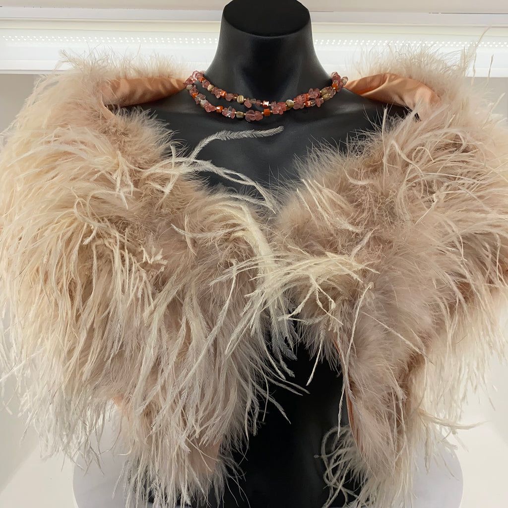 Ostrich feather hotsell shrug jacket