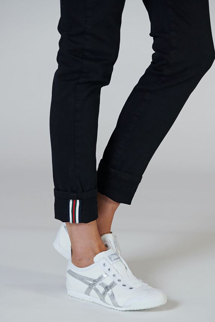 Polo Ankle Detail Jeans - Black - IS15
