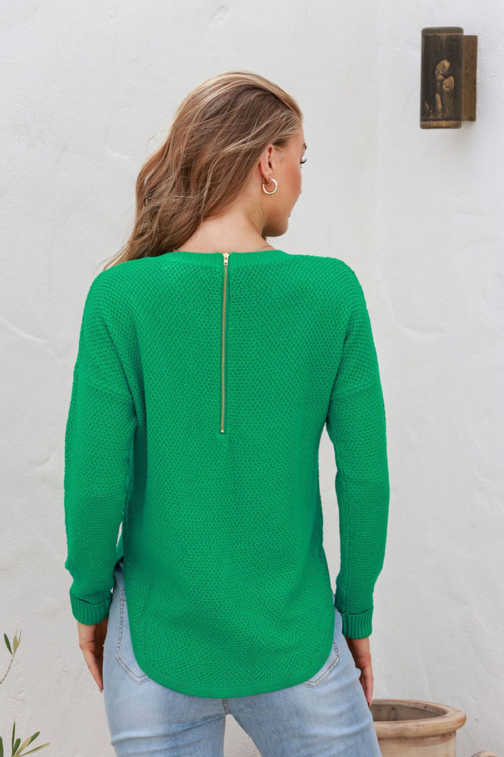I'm Famous Zip Knit - Green - SN15