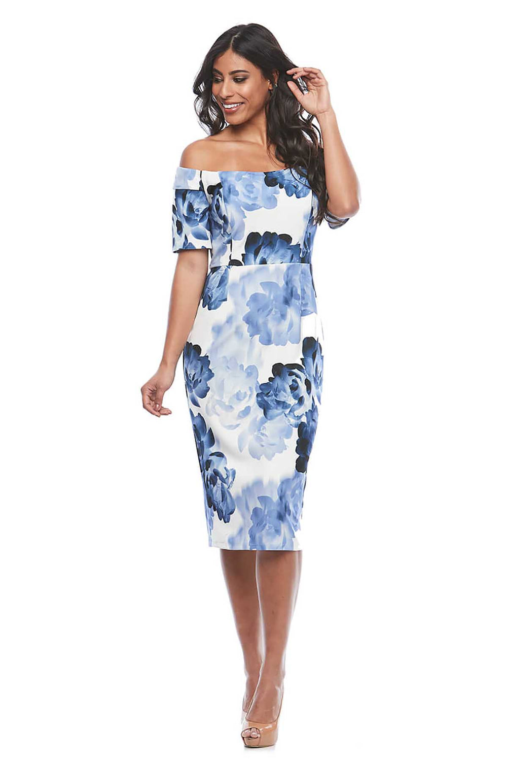 Off The Shoulder Floral Glacier Dress - Z1 - Pizazz BoutiqueZaliea