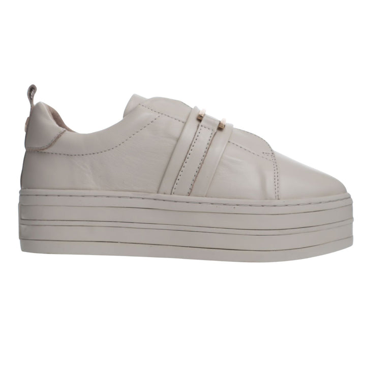 High soul cream sneaker top view with gold buckles top view dress shop Nelson Bay flat whites