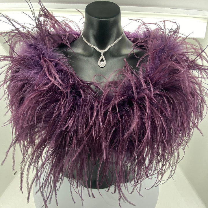 Ostrich Feather Shrug - Purple - FI2 - Pizazz BoutiquePizazz Boutique