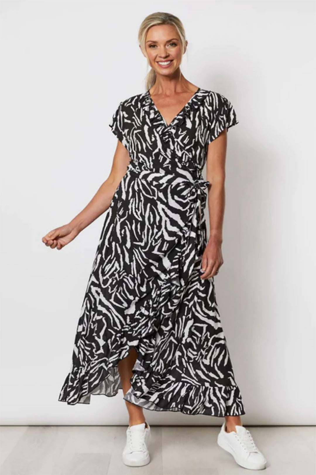 Zebra Print Wrap Dress | TZ5